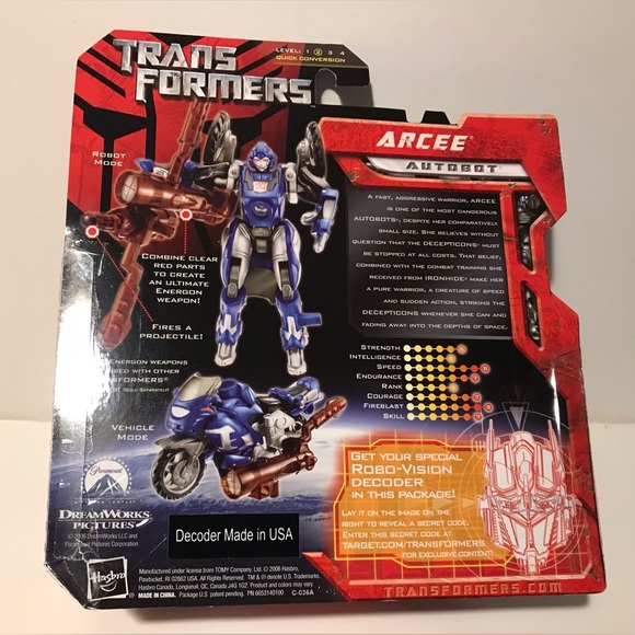 Hasbro TRANSFORMERS MOVIE ARCEE DELUXE & TARGET Scout Motorcycle G1 Toy Takara 1 - Picture 12 of 13